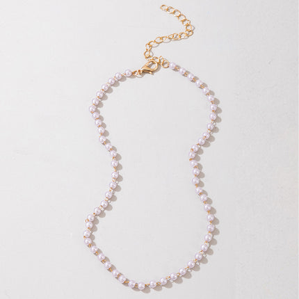 Fashion Jewelry Vintage Pearl Geometric Necklace
