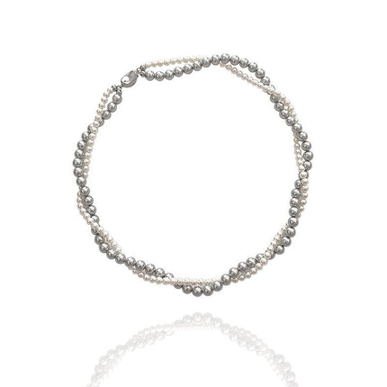 Imitation Pearl Wrapped Necklace Double Layer - FASHION SHEGOODS LLC