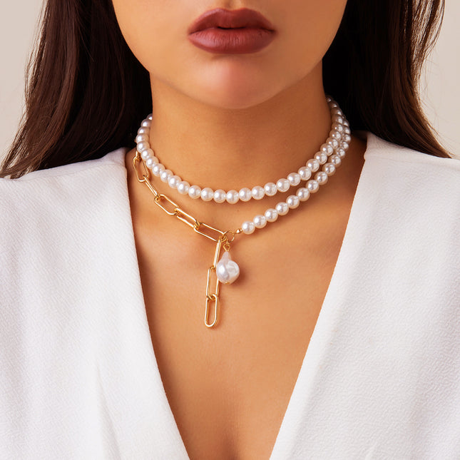Baroque Pearl Necklace Vintage Sweet