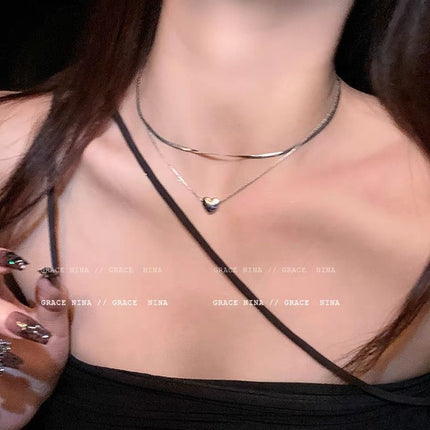 Double Layered Snake Bone Chain Necklace for Women