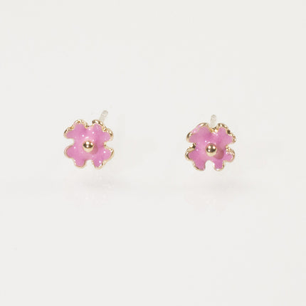 Enamel Flower Stud Earring