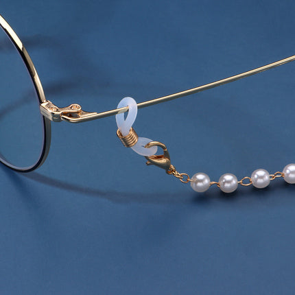 White Pearl Metal Gold Sunglasses Chain
