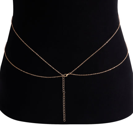 Simple Rhinestone Bikini Breast Chain Waist Chain Sexy Body Jewelry