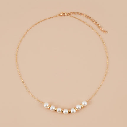 Thin Chain Pearl Necklace
