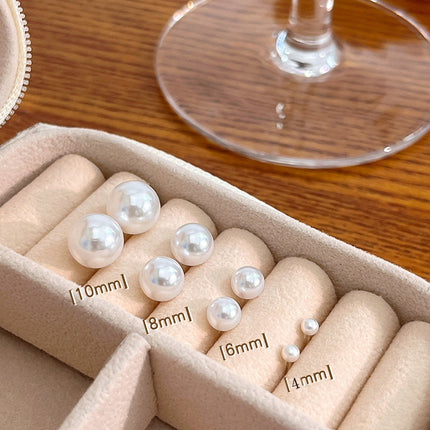 Round Pearl Stud Earring