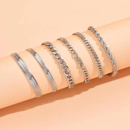 Cuban Chain Hip Hop Bracelet Set