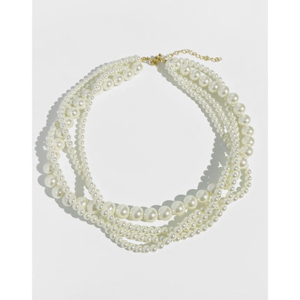 Fashion 4 Strand Pearl Necklaces Faux Pearl Necklace