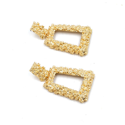 Vintage Geometric Square Round Drop Earrings