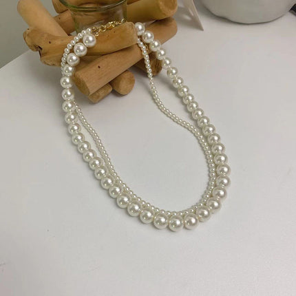 Multi-Strand Bridal Choker White Pearl Necklace - FASHION SHEGOODS LLC
