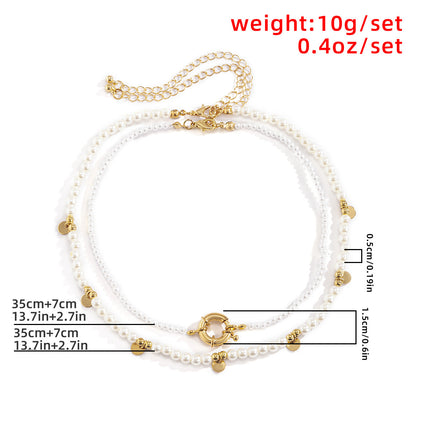 Imitation Pearl Geometric Pendant Necklace - FASHION SHEGOODS LLC