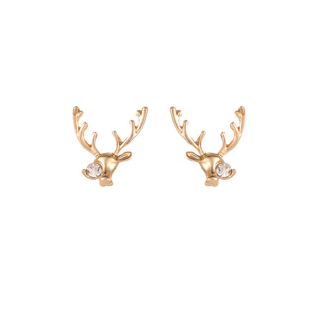Christmas Rhinestone Elk Earring