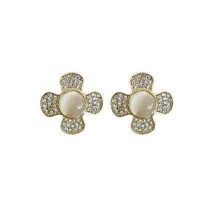 Rhinestone Floral Stud Earrings