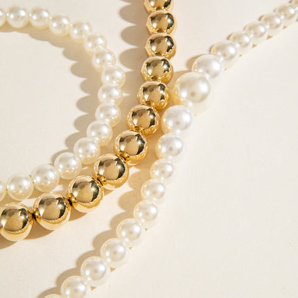 Imitation Pearl Multi-layer Beaded Necklace - FASHION SHEGOODS LLC