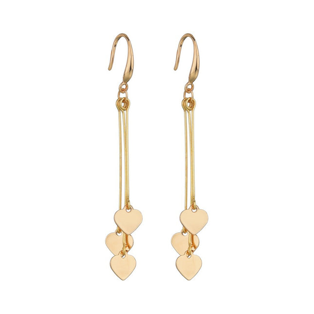 Womens Heart Drop Earrings