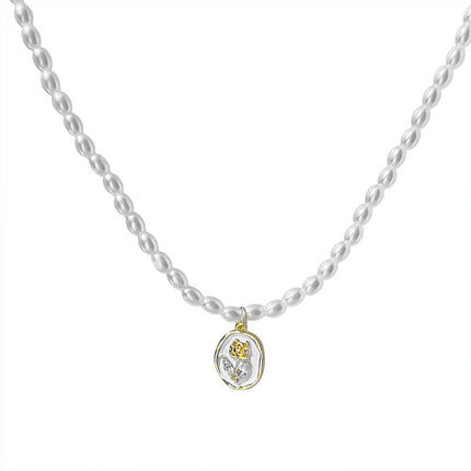 French Rose Pearl Necklace - FASHION SHEGOODS LLC