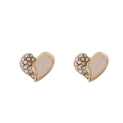 Heart Tiny Studs Rhinestone Earrings - FASHION SHEGOODS LLC