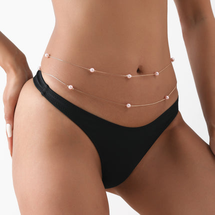 Imitation Pearl Chain Metal Waist Chain Beaded Belly Chains