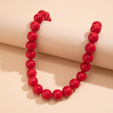 Punk Smooth Big Round Beads Strand Necklace for Women