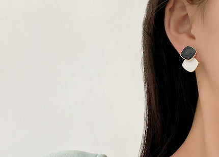 Sweet Square Enamel Earrings for Women