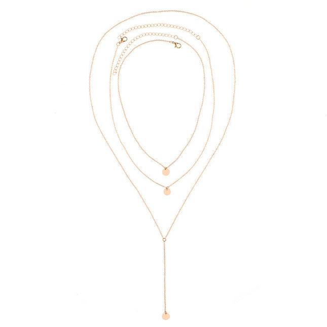 Bohemian Multilayer Chain Necklace Coin Pendant