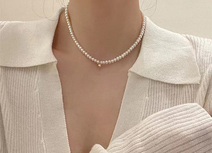 Simple Pearl Chain Choker Necklace for Women
