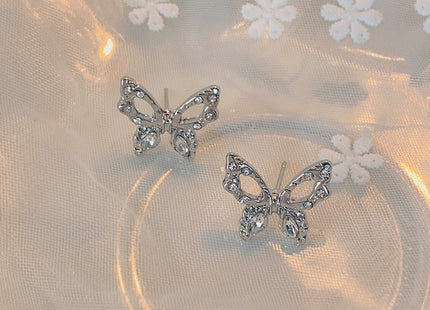 Crystal Stone Butterfly Stud Earring for Women