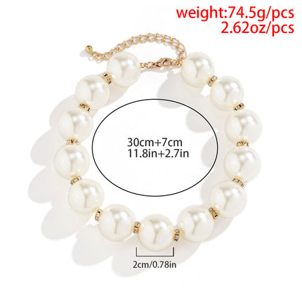Handmade Big Chunky White Pearl Choker Necklace - FASHION SHEGOODS LLC