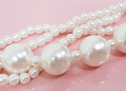 Multilayer Strand Chain Pearls Long Choker Necklace