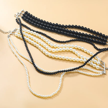 Multi-layer Long Pearl Necklace Set for Women - FASHION SHEGOODS LLC