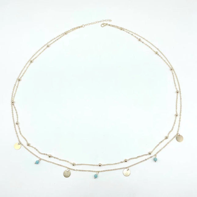 Holiday Turquoise Sequins Pendant Waist Chain