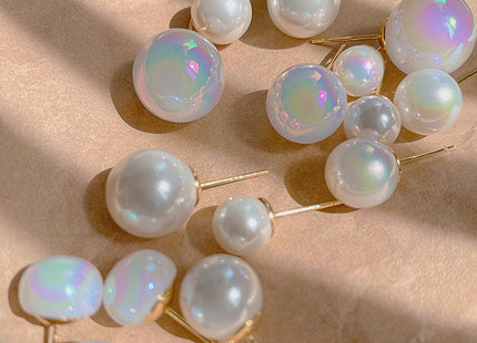 Colorful Mermaid Color Round Pearl Earrings