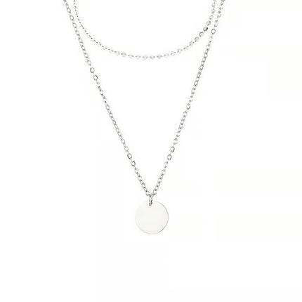 Coin Disc Necklace Chokers Double Layered Necklace