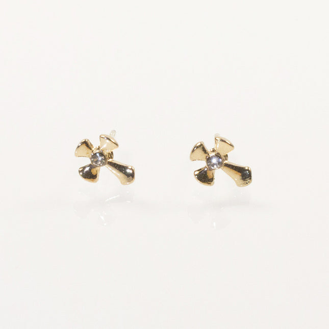 Rhinestone Cross Stud Earring