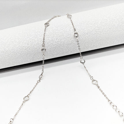 Lariat Layering Chain Crystal Stone Necklace - FASHION SHEGOODS LLC