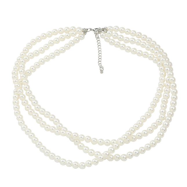 Multi Layered Pearl Necklace Elegant Banquet Bride - FASHION SHEGOODS LLC