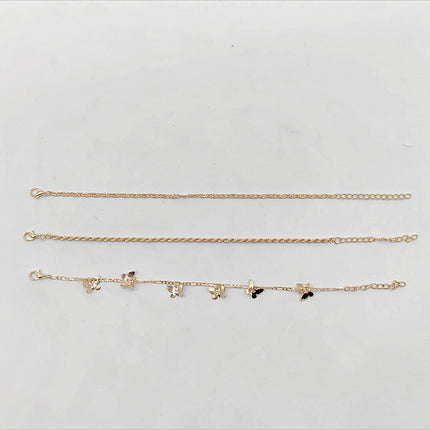 Layered Butterfly Twists Chain Anklet Jewelry