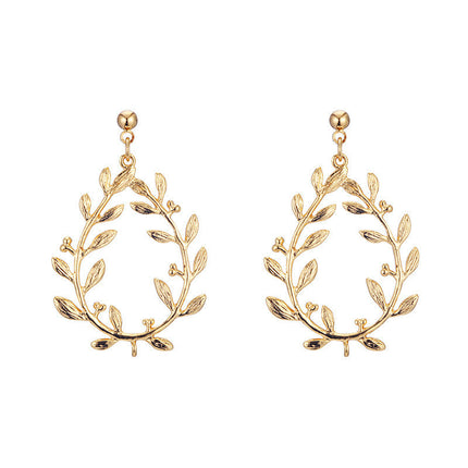 Leaf Laurel Wreath Dangle Earrings