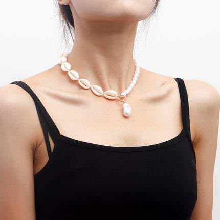 Fashion Pearl Pendant Chain Necklace Charm Faux Jewelry