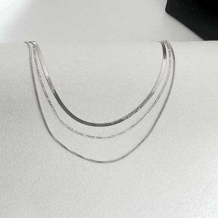 Versatile Cuban Multilayer Figaro Chain Necklace