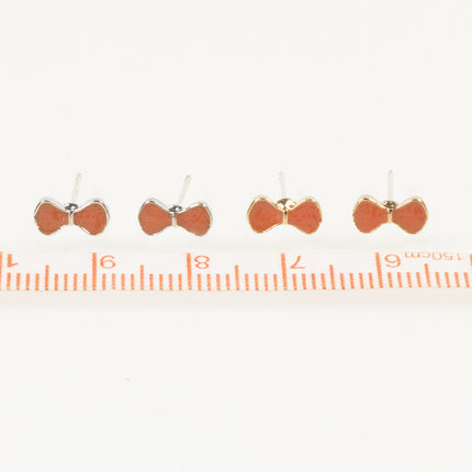 Enamel Bowknot Stud Earrings Jewelry