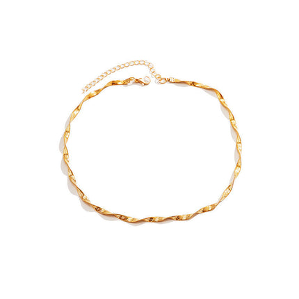 Twisted Flat Snake Bone Chain Necklace Bracelet
