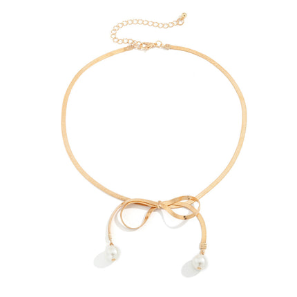 Snake Chain Choker Pearl Pendant Necklaces