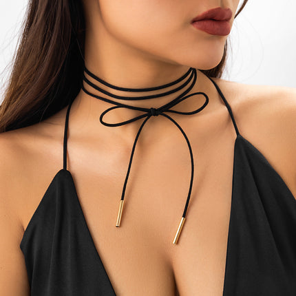 Bohemia Suede Cord Choker Necklace