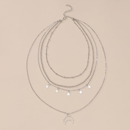 Star Moon Multilayer Necklace Clavicle Chain