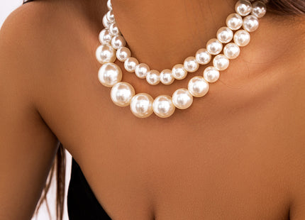New Fashion Necklace Double-layer Pearl Choker Necklace Pearl Beaded Necklace
