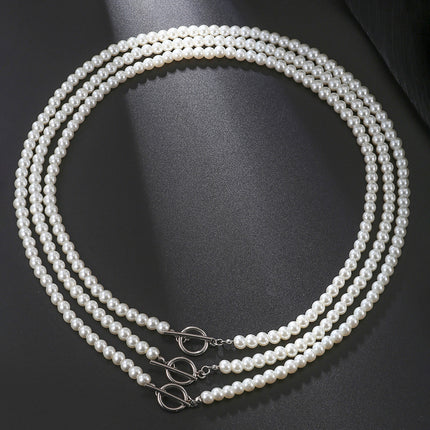 Faux Pearl Beaded Choker Necklace - FASHION SHEGOODS LLC