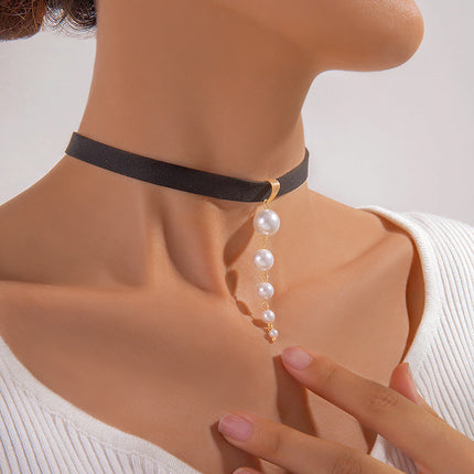 Heart Velvet Flannel Choker Chain Necklace