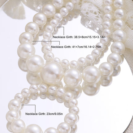 Large Big Pearl Bead Necklace Bracelet Set Women's Jewelry Sets - FASHION SHEGOODS LLC