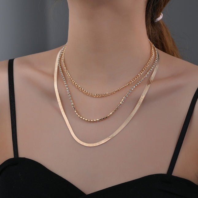 Multi-layer Layers Women Snake Chain Necklace - FASHION SHEGOODS LLC