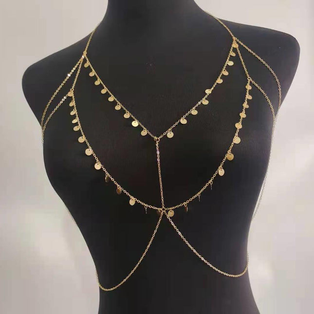 Women Sexy Bra Chain Jewelry Shiny Tassel Sequin